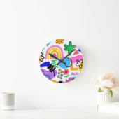 Happy and colorful abstract designs ronde klok (Huis)