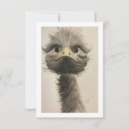 Happy and Confident Emu Note Kaart/Hartelijk dank Bedankkaart (Voorkant)