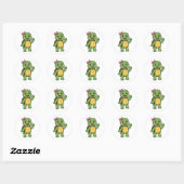 Happy and curious turtle ronde sticker (Vel)