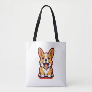 Happy and Cute Corgi - Schattig ontwerp voor Dog L Draagtas
