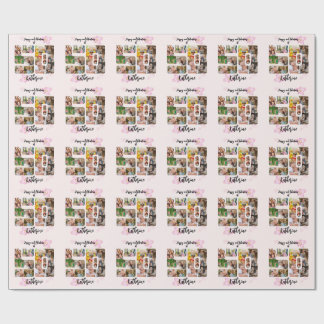 Happy and Fabulous 50th Birthday Multi Photo Cadeaupapier