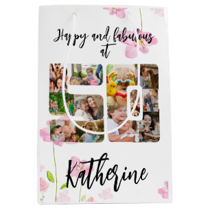 Happy and Fabulous 50th Birthday Multi Photo Medium Cadeauzakje