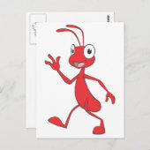 Happy and Friendly Ant Walking Briefkaart (Voorkant / Achterkant)