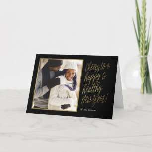 Happy and Healthy New Year Folded Photo Card Feestdagen Kaart