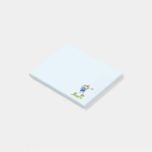 Happy Angel Fairy Jumping en Dansend Buiten Post-it® Notes (Schuin)