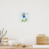 Happy Angel Fairy Jumping en Dansend Buiten Poster (Keuken)