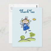 Happy Angel Fairy Springen en Dansen Bedankt Briefkaart (Voorkant / Achterkant)