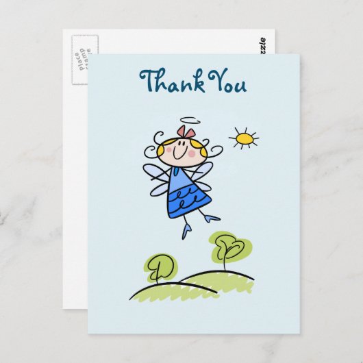 Happy Angel Fairy Springen en Dansen Bedankt Briefkaart (Voorkant / Achterkant)