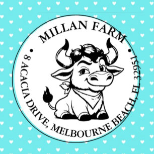 Happy Angus Bull thema Zelfinktende Stempel