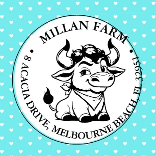 Happy Angus Bull thema Zelfinktende Stempel