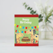 Happy Animal Celebration Giraffe Briefkaart (Staand voorkant)