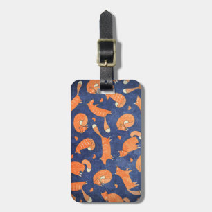 Happy animal vos-patroon bagagelabel