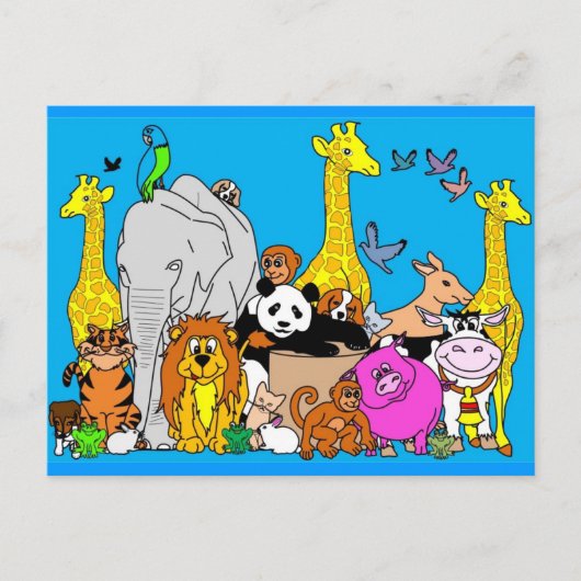 Happy Animals Briefkaart (Voorkant)
