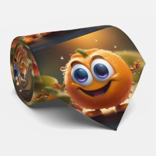 Happy Animated 3D Sinaasappel, Greengrocer stropda Stropdas