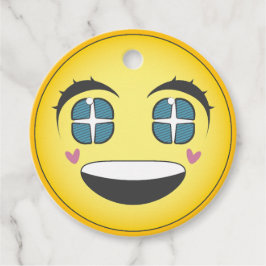 Happy anime gezicht bedankjes labels