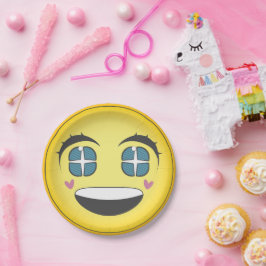 Happy anime gezicht papieren bordje