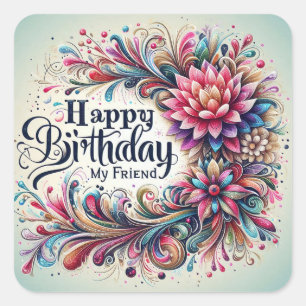 Happy Anniversaire autocollant