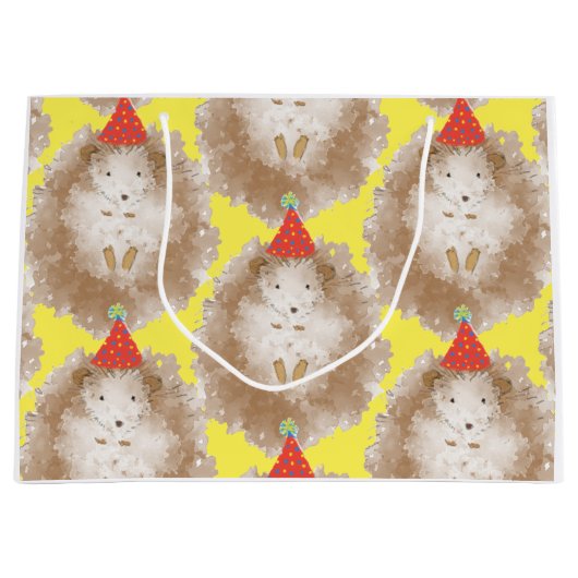 Happy Anniversaire Hérisson Hérisson Sac cadeau Gr (Devant)