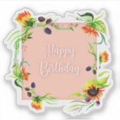 Happy anniversaire sticker fleur (Devant)
