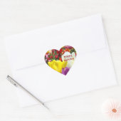 Happy Anniversaire stickers forme coeur Tulip Fleu (Enveloppe)