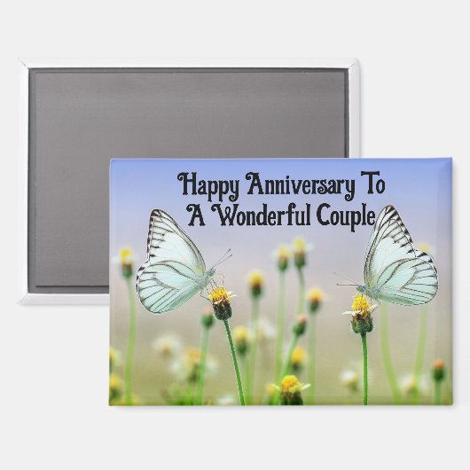 Happy Anniversary Butterflies Magnet (Recto/Verso)
