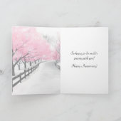 Happy Anniversary Card-Elegant Pink Love Script Kaart (Binnen)