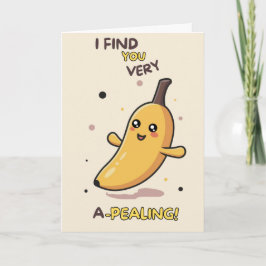 Happy Anniversary Cute Funny Simple Banana Card Kaart