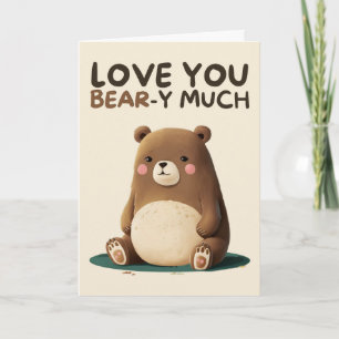 Happy Anniversary Cute Funny Simple Bear Card Kaart