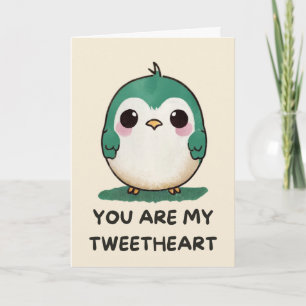 Happy Anniversary Cute Funny Simple Bird Card Kaart