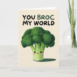 Happy Anniversary Cute Funny Simple Broccoli Card Kaart