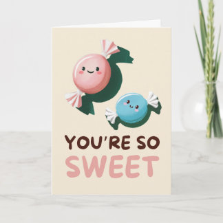Happy Anniversary Cute Funny Simple Candy Card Kaart