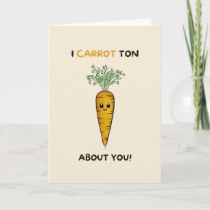 Happy Anniversary Cute Funny Simple Carrot Card Kaart
