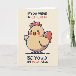 Happy Anniversary Cute Funny Simple Chicken Card Kaart