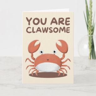 Happy Anniversary Cute Funny Simple Crab Card Kaart