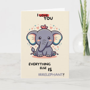 Happy Anniversary Cute Funny Simple Elephant Card Kaart