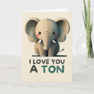 Happy Anniversary Cute Funny Simple Elephant Card Kaart