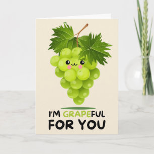 Happy Anniversary Cute Funny Simple Grape Card Kaart