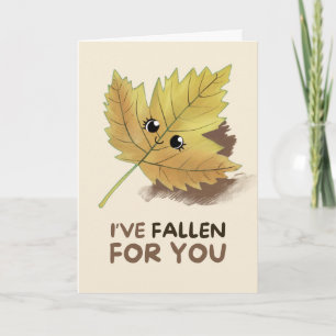 Happy Anniversary Cute Funny Simple Leaf Card Kaart