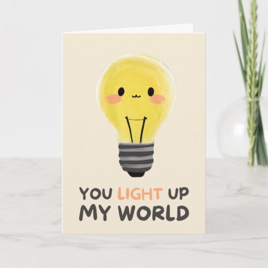 Happy Anniversary Cute Funny Simple Light Card Kaart (Voorkant)