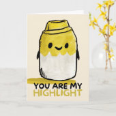 Happy Anniversary Cute Funny Simple Marker Card Kaart (Gele Bloem)