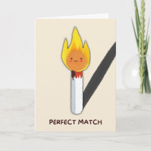 Happy Anniversary Cute Funny Simple Match Card Kaart