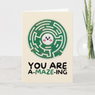 Happy Anniversary Cute Funny Simple Maze Card Kaart