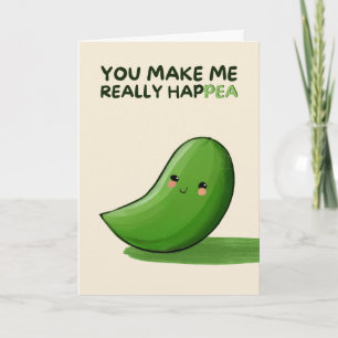 Happy Anniversary Cute Funny Simple Pea Card Kaart