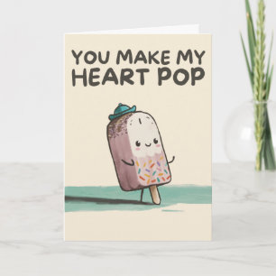 Happy Anniversary Cute Funny Simple Popsicle Card Kaart