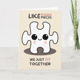Happy Anniversary Cute Funny Simple Puzzle Card Kaart