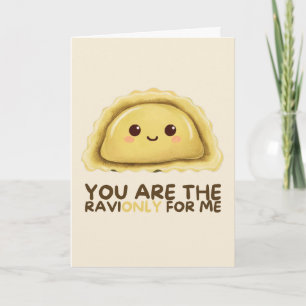 Happy Anniversary Cute Funny Simple Ravioli Card Kaart