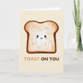 Happy Anniversary Cute Funny Simple Toast Card Kaart (Voorkant)