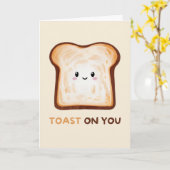 Happy Anniversary Cute Funny Simple Toast Card Kaart (Gele Bloem)