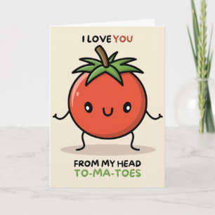 Happy Anniversary Cute Funny Simple Tomato Card Kaart