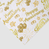 Happy Anniversary  Elegant Gold Text Tissuepapier (Detail)